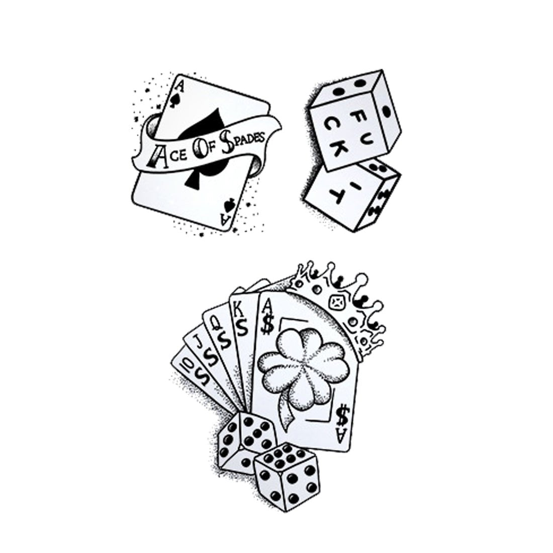 Lucky Shot: Poker & Dice Tattoo Pack - hc-332 / 4.3x7.1in
