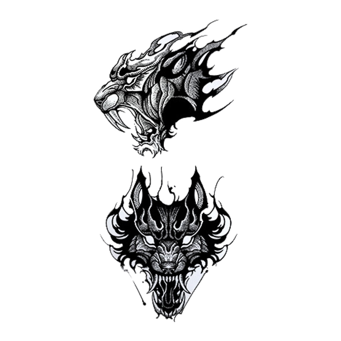 Savage Instinct: Beast Head Tattoo Pack - hc-361 / 4.3x7.1in