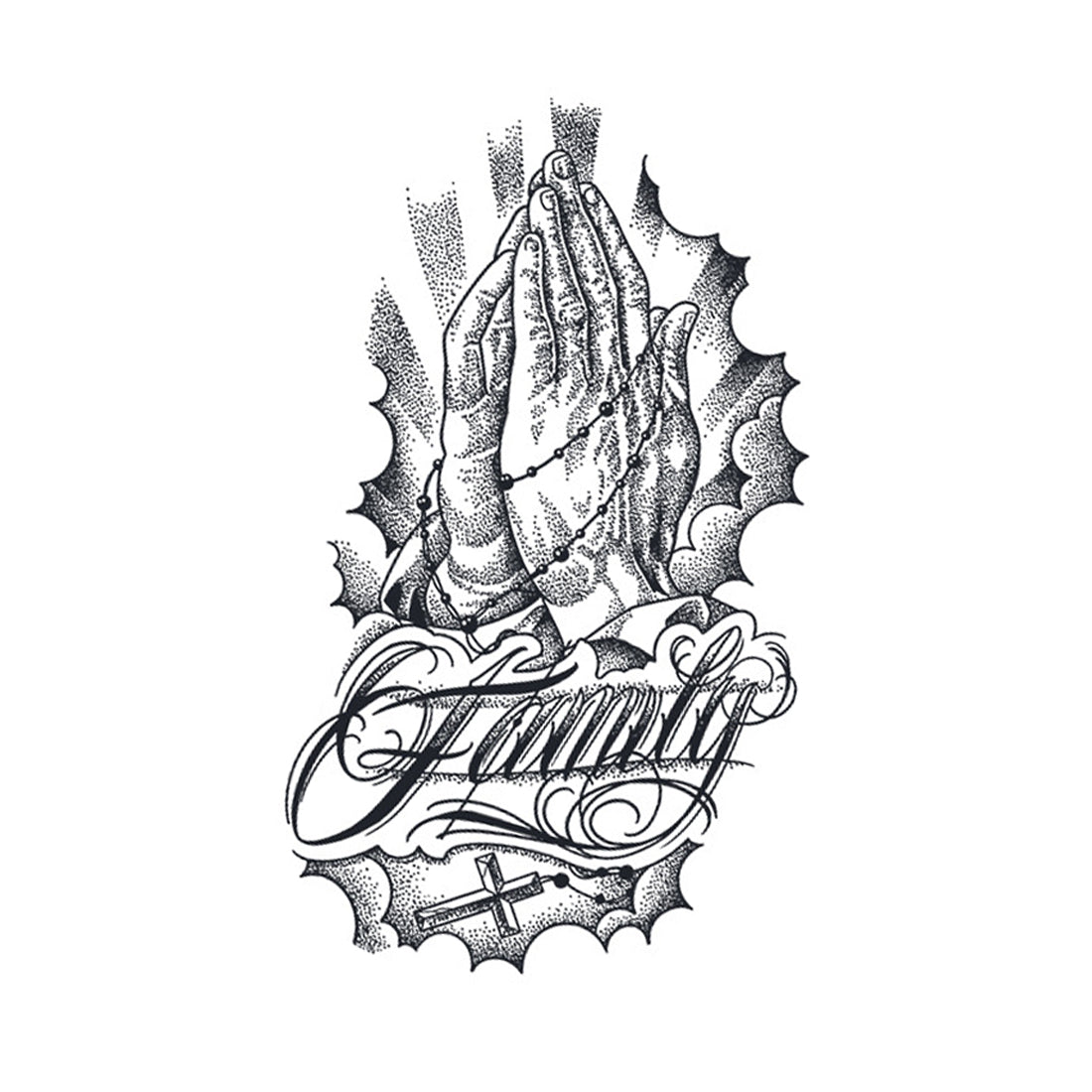 Faith & Family Prayer Tattoo - kt-911 / 4.3x7.1in