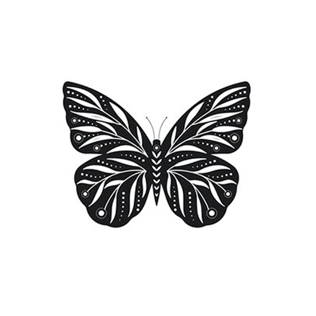 Detailed elegant butterfly design temporary tattoo – waterproof herbal ink style