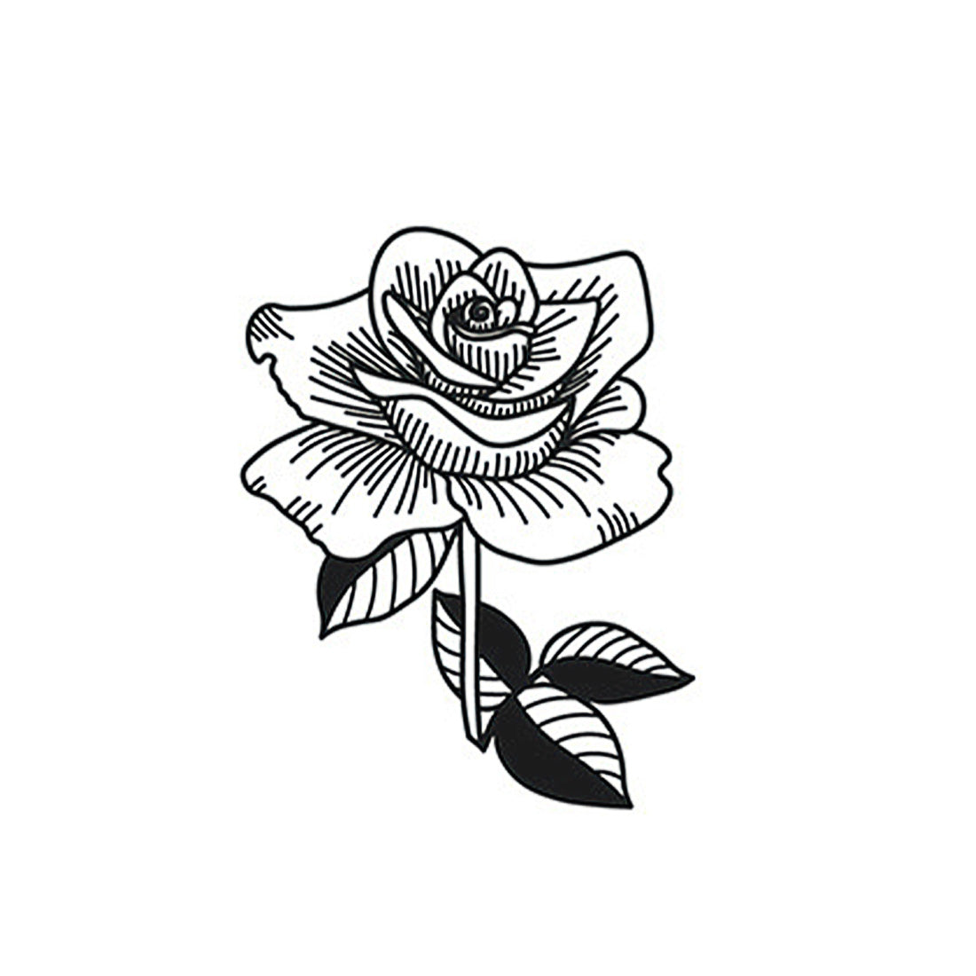 Bold rose design temporary tattoo – waterproof herbal ink floral style