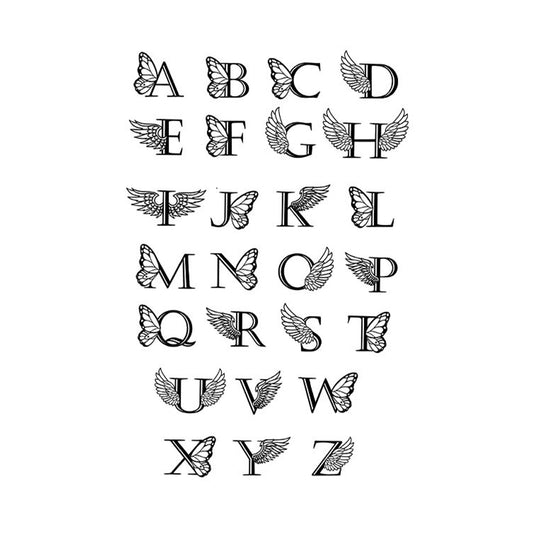 Say It with Letters – Minimal Tattoo Sheet - 1 / 4.3x7.1in