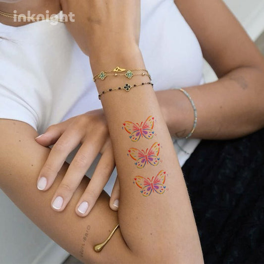 Colorful Butterfly Temporary Tattoo – Vibrant & Photo-Ready - 彩色清新
