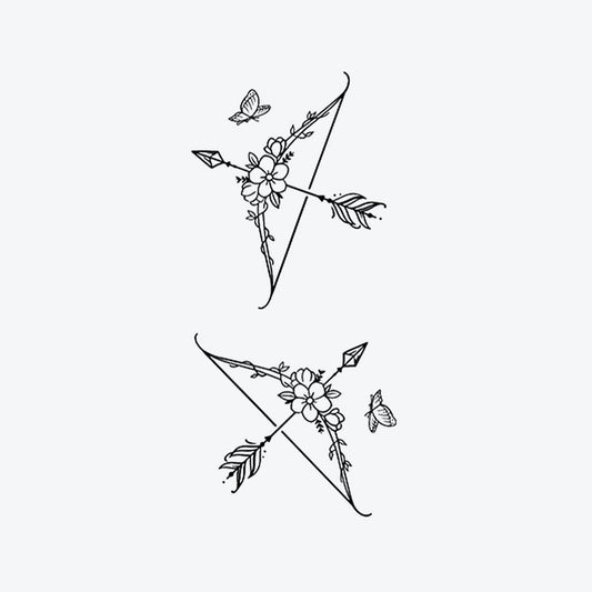 Floral Arrow & Butterfly Tattoo - HC-151