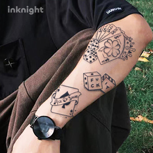 Lucky Shot: Poker & Dice Tattoo Pack - hc-332 / 4.3x7.1in
