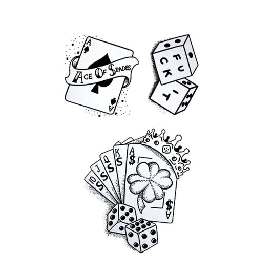Lucky Shot: Poker & Dice Tattoo Pack - hc-332 / 4.3x7.1in