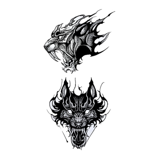 Savage Instinct: Beast Head Tattoo Pack - hc-361 / 4.3x7.1in
