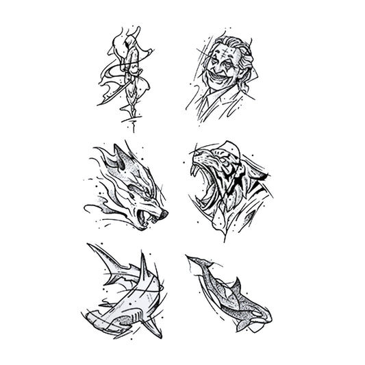 Beast Tide: Ocean Predator Tattoo Pack - hc-375 / 4.3x7.1in