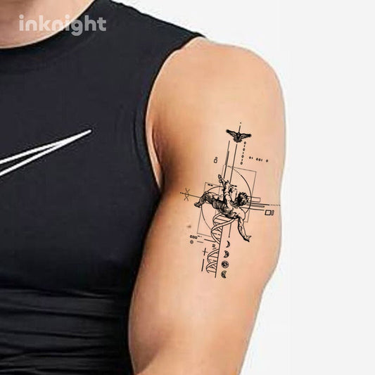 Descending Angel Temporary Tattoo – Large Waterproof Realistic Body Art - HC-402 / 4.3x7.0