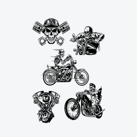 Ride or Die: Biker Skull Tattoo Pack - hc-549 / 4.3x7.1in