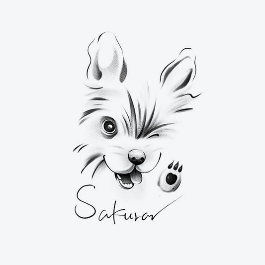 Winking Pup Tattoo - hd-078 / 9.4×4.3in