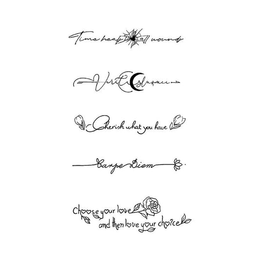 Minimalist Script Quote Tattoos - kt-612 / 4.3x7.1in