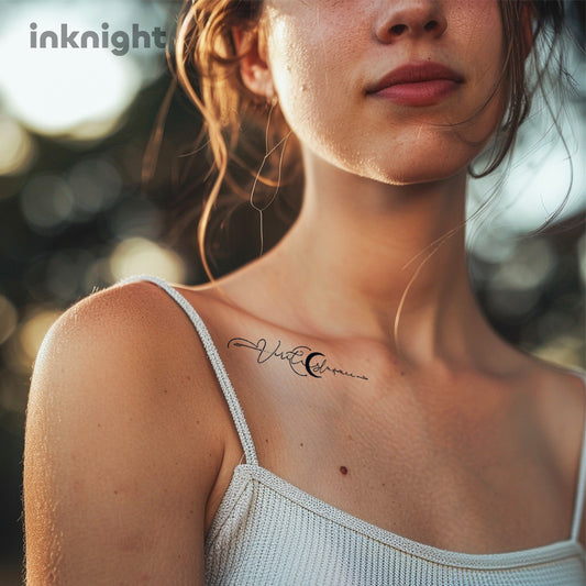 Minimalist Script Quote Tattoos - kt-612 / 4.3x7.1in