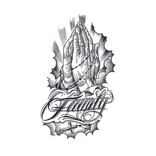 Faith & Family Prayer Tattoo - kt-911 / 4.3x7.1in