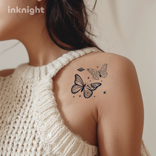 model-wearing-galaxy-butterfly-temporary-tattoo-on-shoulder