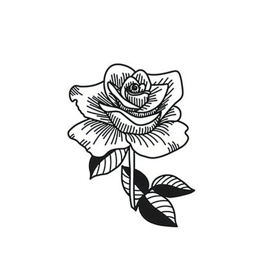 Bold rose design temporary tattoo – waterproof herbal ink floral style